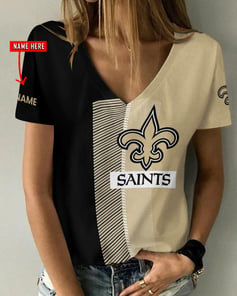 New Orleans Saints Personalized V-neck Women T-shirt AGCWTS219