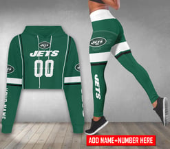 New York Jets Personalized Combo Croptop Hoodie And Leggings BGLG383+BG2CHD383