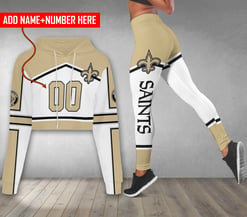 New Orleans Saints Personalized Combo Croptop Hoodie And Leggings AZCLG125+AZC2CHD125