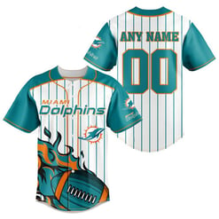 Miami Dolphins Personalized Baseball Jersey BG747