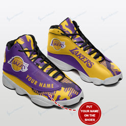 Los Angeles Lakers Personalized AJD13 Sneakers BG02