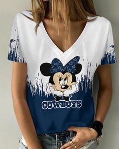 Dallas Cowboys Personalized Summer V-neck Women T-shirt BG53