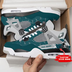 Philadelphia Eagles Personalized AJ4 Sneaker BG117