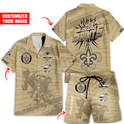 New Orleans Saints Combo Hawaiian Shirt and Shorts HSAS0019