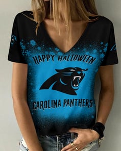 Carolina Panthers V-neck Women T-shirt AGCWTS177