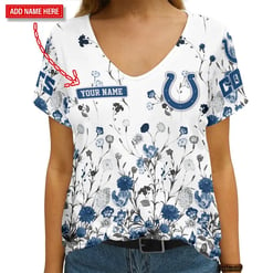 Indianapolis Colts Personalized V-neck Women T-shirt