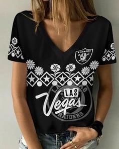 Las Vegas Raiders V-neck Women T-shirt BG934