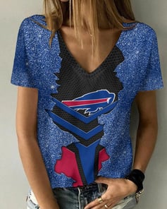 Buffalo Bills Summer V-neck Women T-shirt BG323