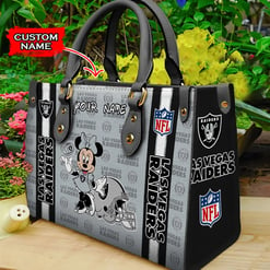 Las Vegas Raiders Personalized Leather Hand Bag BBLTHB520