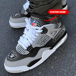 Las Vegas Raiders Personalized AJ4 Sneaker BG229