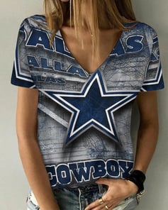 Dallas Cowboys V-neck Women T-shirt BG819