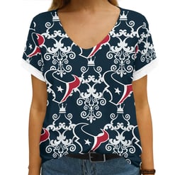 Houston Texans Summer V-neck Women T-shirt