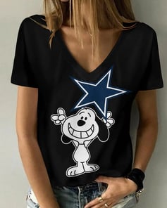 Dallas Cowboys V-neck Women T-shirt BG538