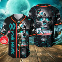 Miami Dolphins Personalized Baseball Jersey BG330