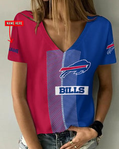 Buffalo Bills Personalized V-neck Women T-shirt AGCWTS217