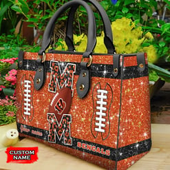 Cincinnati Bengals Personalized Leather Hand Bag BBLTHB574