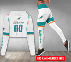 Miami Dolphins Personalized Combo Croptop Hoodie And Leggings BGLG382+BG2CHD382