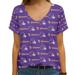 Minnesota Vikings V-neck Women T-shirt