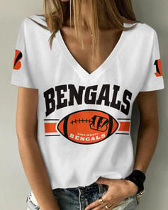 Cincinnati Bengals Personalized V-neck Women T-shirt AGCWTS133