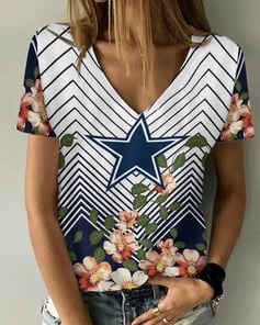 Dallas Cowboys V-neck Women T-shirt BG939