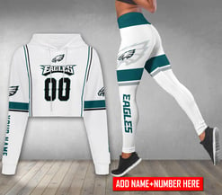 Philadelphia Eagles Personalized Combo Croptop Hoodie And Leggings BGLG378+BG2CHD378