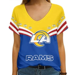 Los Angeles Rams V-neck Women T-shirt