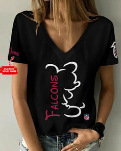 Atlanta Falcons Personalized V-neck Women T-shirt AGCWTS224