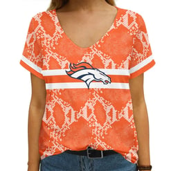 Denver Broncos V-neck Women T-shirt