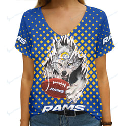 Los Angeles Rams Summer V-neck Women T-shirt 10