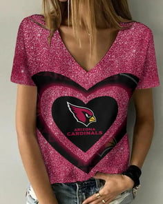 Arizona Cardinals Summer V-neck Women T-shirt BG325