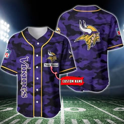 Minnesota Vikings Personalized Baseball Jersey BG203