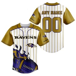 Baltimore Ravens Personalized Baseball Jersey BG730