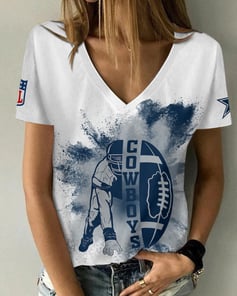 Dallas Cowboys Summer V-neck Women T-shirt BG305