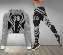 Cincinnati Bengals Combo Croptop Hoodie And Leggings AZCLG007+AZC2CTHD007