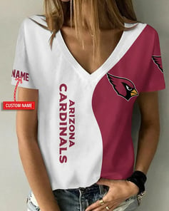 Arizona Cardinals Personalized V-neck Women T-shirt