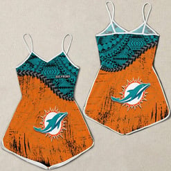 Miami Dolphins Women Romper Jumpsuit 3D Printed S016