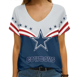 Dallas Cowboys Personalized V-neck Women T-shirt