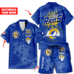 Los Angeles Rams Combo Hawaiian Shirt and Shorts HSAS0015