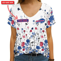 Buffalo Bills Personalized V-neck Women T-shirt