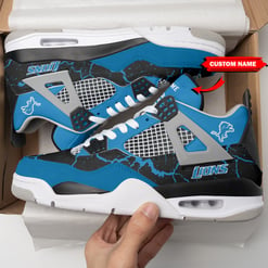 Detroit Lions Personalized AJ4 Sneaker BG138