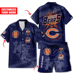 Chicago Bears Combo Hawaiian Shirt and Shorts HSAS0025