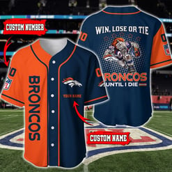 Denver Broncos Personalized Baseball Jersey BG571