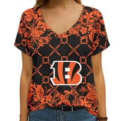 Cincinnati Bengals V-neck Women T-shirt