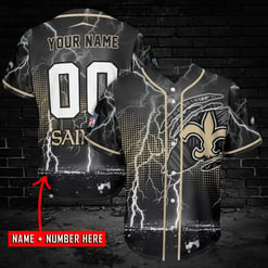 New Orleans Saints Personalized Baseball Jersey BG1004