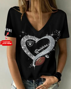 Las Vegas Raiders Personalized Summer V-neck Women T-shirt BG247