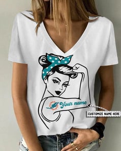 Miami Dolphins Personalized V-neck Women T-shirt BG537