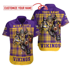 Minnesota Vikings Personalized Button Shirt BB453