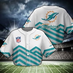 Miami Dolphins Crop Top Baseball Jersey 80