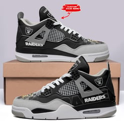 Las Vegas Raiders Personalized AJ4 Sneaker BGAJ4S367