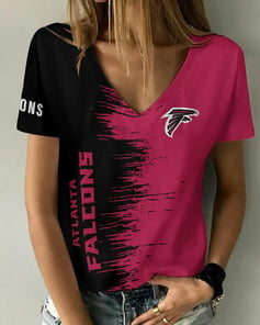 Atlanta Falcons Summer V-neck Women T-shirt BG19